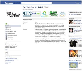 Can you feel my pain? Facebook page
